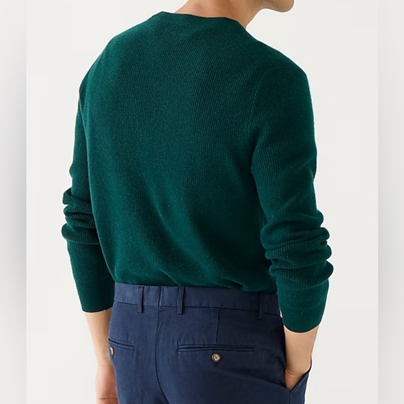 NEW J Crew Cashmere cardigan-stitch crewneck sweater!!! - Picture 2 of 9
